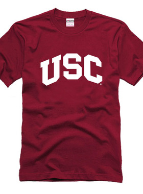 USC T恤美国南加州大学校服 南加大T恤衫文化衫留学生短袖T恤