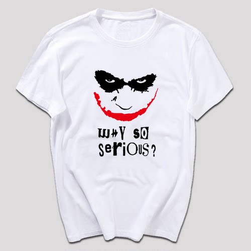 蝙蝠侠小丑t恤Batman Joker why so serious 刺杀小队短袖t恤