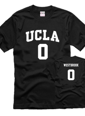 威少T恤 威斯布鲁克0号 大学球衣短袖T恤 westbrook 短袖T恤衫