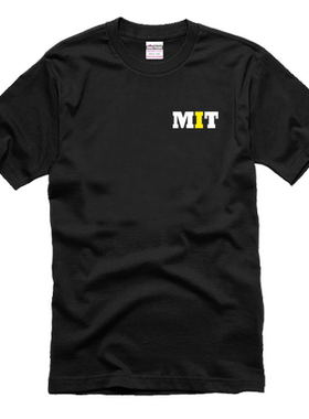 麻省理工T恤 MIT短袖T恤 美国大学校服T恤情侣装男女纯棉衣服T恤
