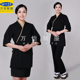 寿司店服务员工作服居酒屋烧烤肉 和风和服日式 秋冬装 日本料理服装