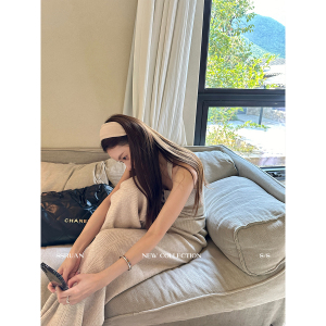 SSRUAN秋冬休闲气质高级感毛衣外套软糯毛针织背心长裤三件套套装