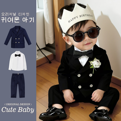 宝宝周岁礼服秋冬款男宝西服套装