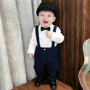 周岁男宝宝礼服时髦洋气花童男童小西装帅气英伦风宝宝西装套装潮