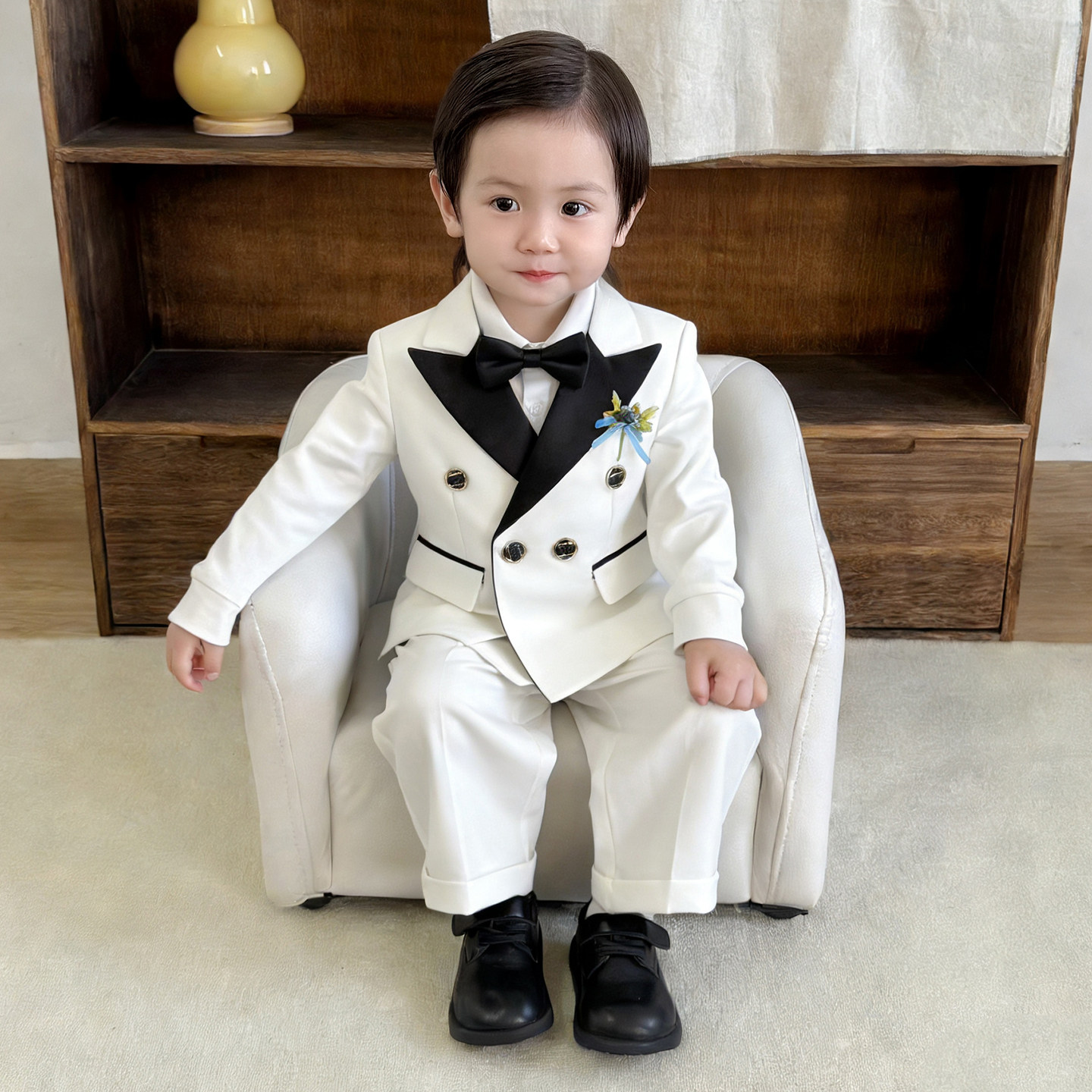 男童礼服套装花童小西装2026新款小童英伦风表演服男宝宝周岁礼服