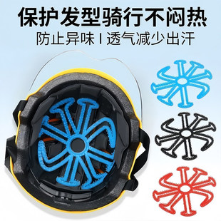 电动车骑行头盔内衬垫不压头发神器通风透气防止异味通用硅胶垫