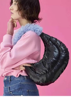 casselini秋冬毛毛绒泡芙云朵手提包单肩腋下包女高级感小众设计