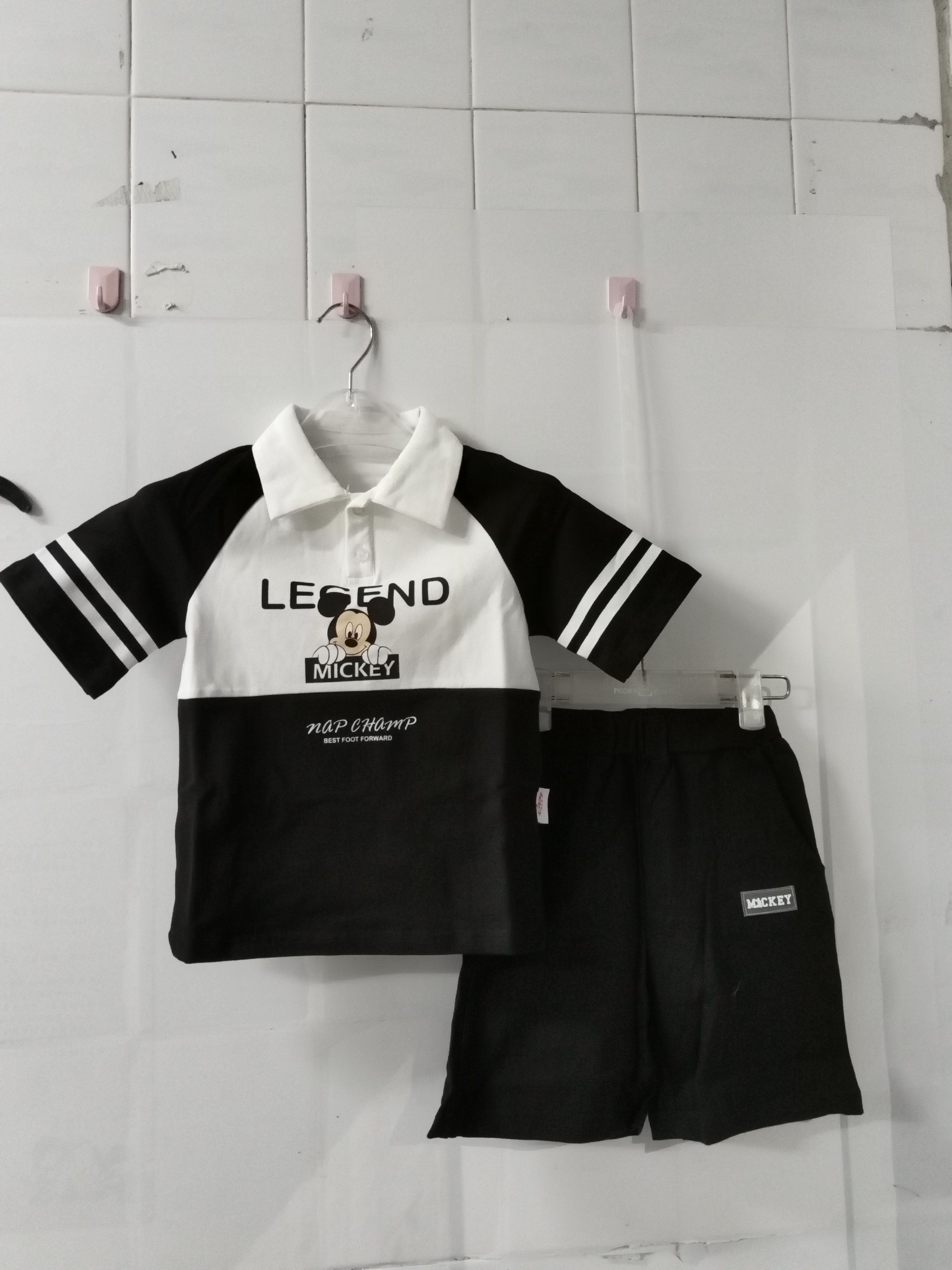 迪 品牌男童POLO衫套装夏季薄款纯棉短袖短裤两件套100到160