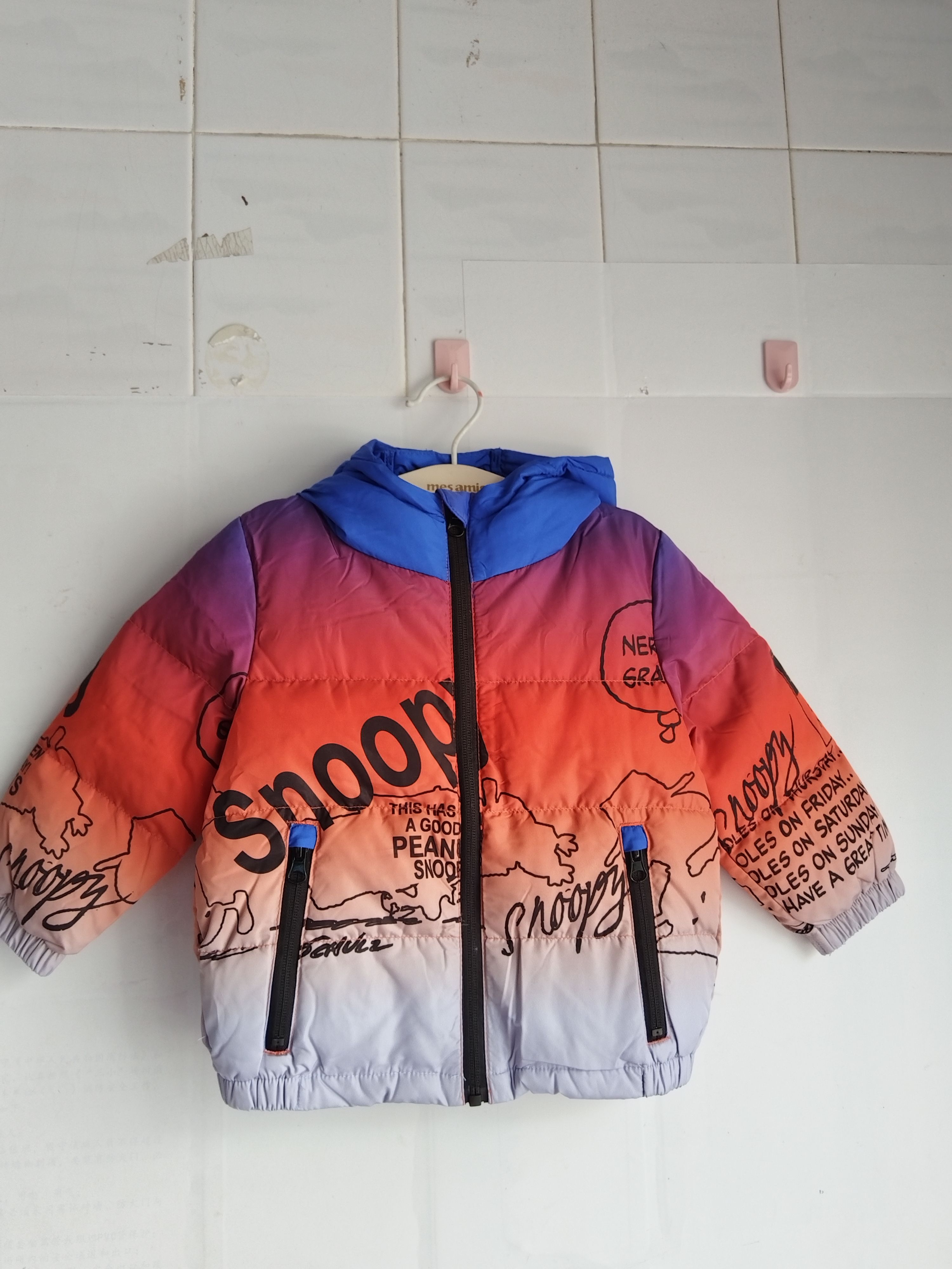 史努比专柜撤柜童装中小童男女童渐变色连帽羽绒服儿童冬季鸭绒