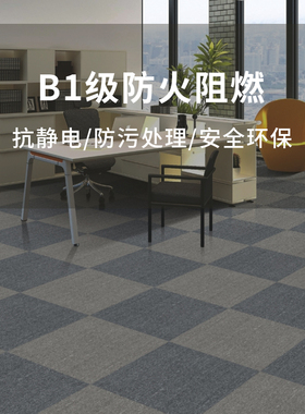 防火阻燃B1级M1/M2办公室商用写字楼公司会议室隔音方块拼接地毯