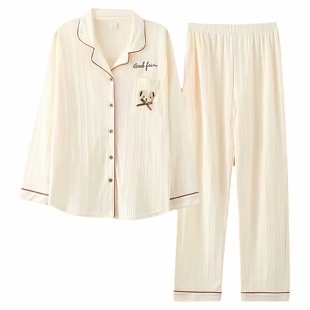 2026新款 200斤外穿高级感家居服套装 大码 胖mm睡衣女春秋纯棉长袖