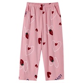 休闲裤 夏季 家居大码 200斤宽松薄款 女士纯棉七分睡裤 女全棉五分裤