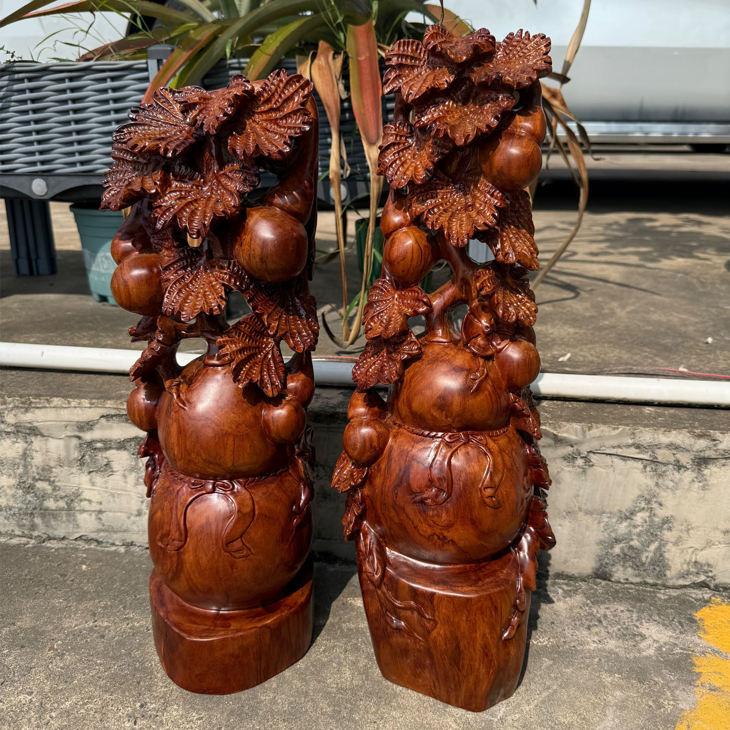 红木工艺品越南黄花梨葫芦摆件实木雕刻摆件家居装饰降香黄檀