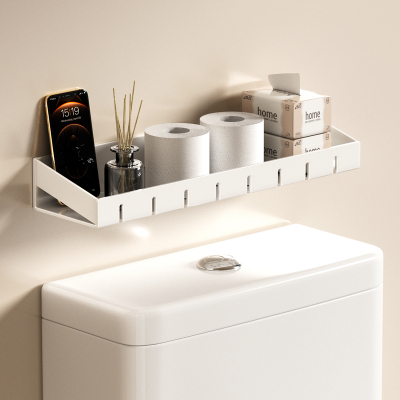 马桶置物架上方壁挂化妆室免打孔洗手间放卫生纸多功能厕所收纳层