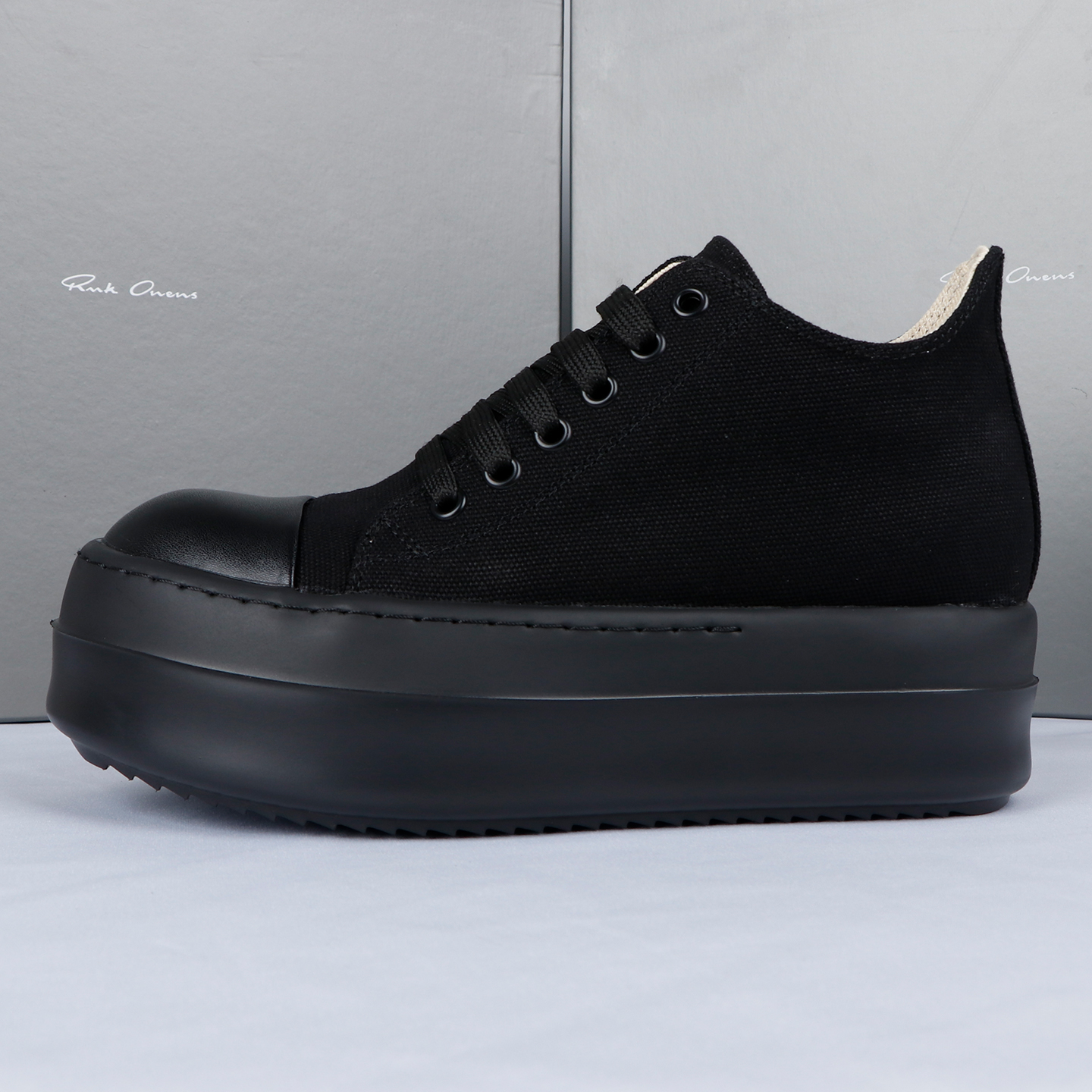 夏秋季帆布RO低帮鞋子男厚底增高女百搭休闲情侣潮板暗黑新款同款