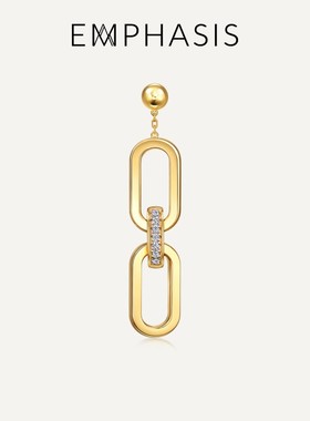 EMPHASIS艾斐诗「融」系列18K黄白分色黄金钻石耳钉94149E