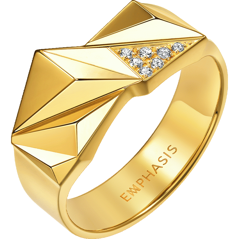 「冠」系列黄金(足金)钻石戒指