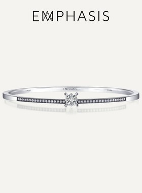 EMPHASIS艾斐诗「密」系列18K金公主方钻石铺镶手镯女90839K