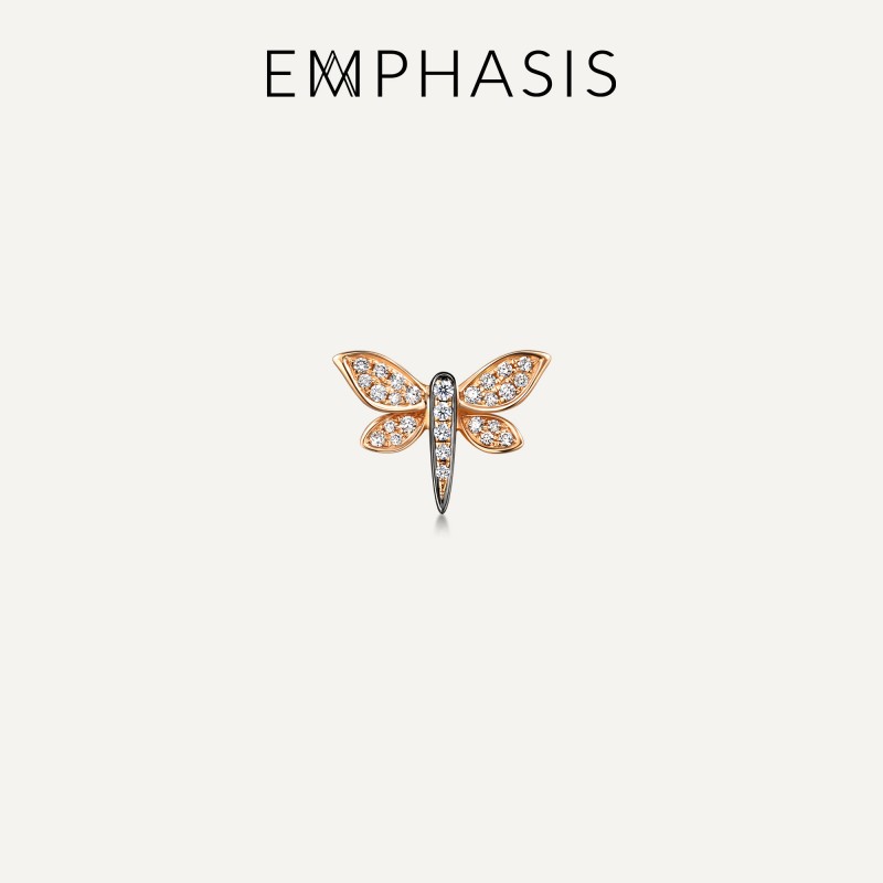 「颂」系列18K金钻石蜻蜓耳环