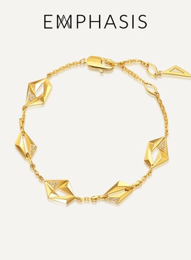 EMPHASIS艾斐诗「冠」系列黄金足金高光金钻石手链95098B