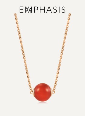 EMPHASIS艾斐诗「宇」系列18k玫瑰金红玉髓项链90754N