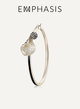 EMPHASIS艾斐诗「融」系列丝锻合金黑钻石单只耳环91342E