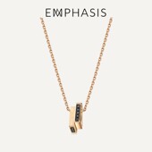 EMPHASIS艾斐诗「冠」系列18K金黑钻石项链锁骨链女士90613N