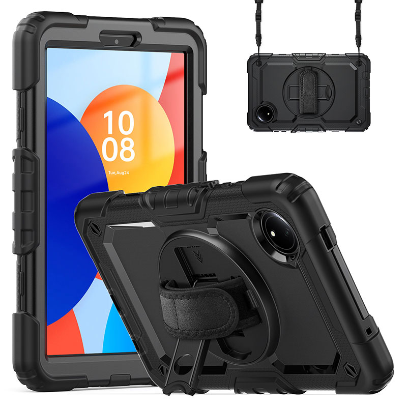 丽真硅胶套适用于小米Redmi Pad SE保护套8.7英寸MI平板11外壳红米pad2手托旋转支撑架防摔背带户外全包