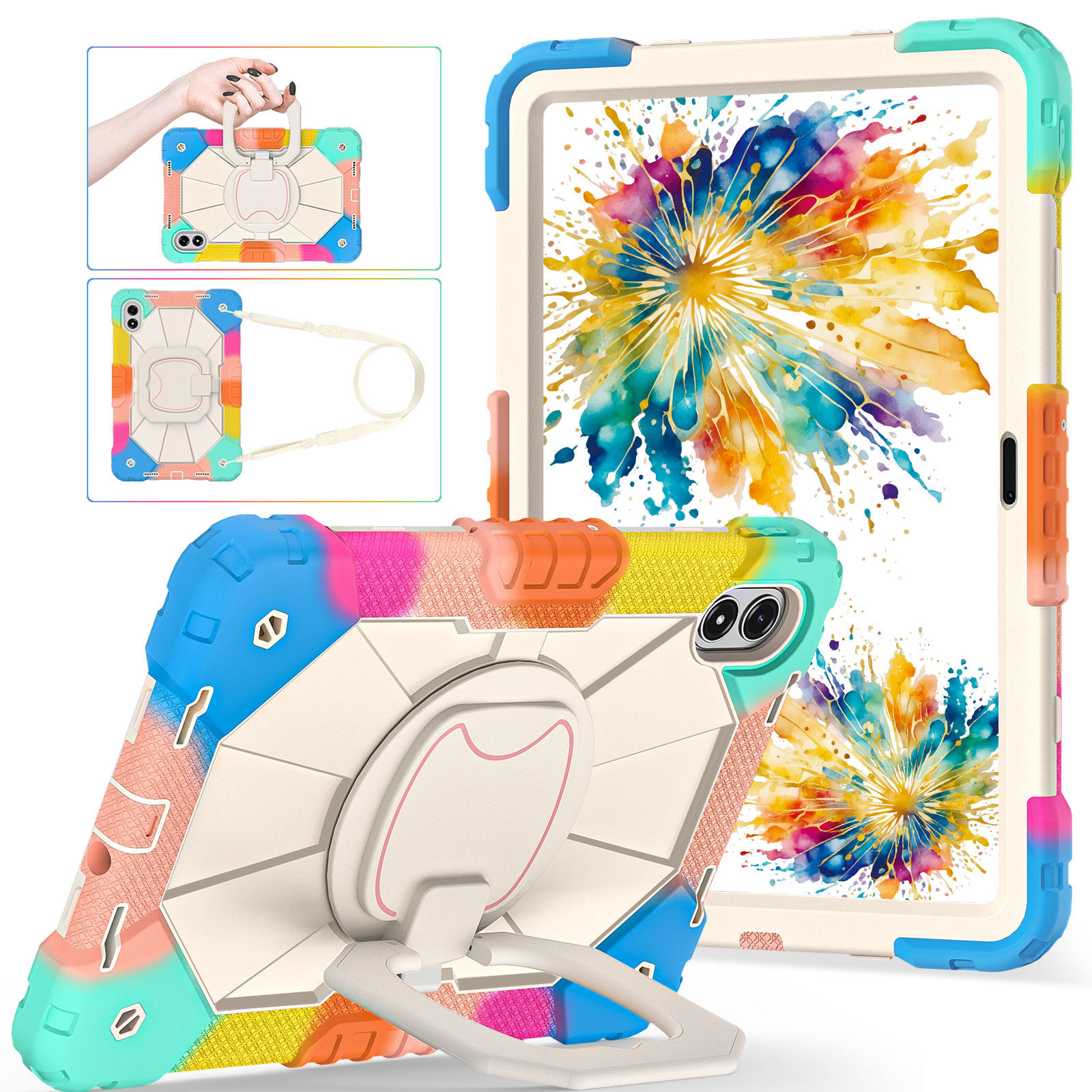 丽真保护套适用于2025款红米Redmi Pad 2 Pro硅胶外壳pad2旋转手提横竖支撑架背带全包小米平板12.1英寸防摔,3C数码配件,平板电脑保护套/壳,淘宝优惠券,粉丝福利购,淘宝优惠卷