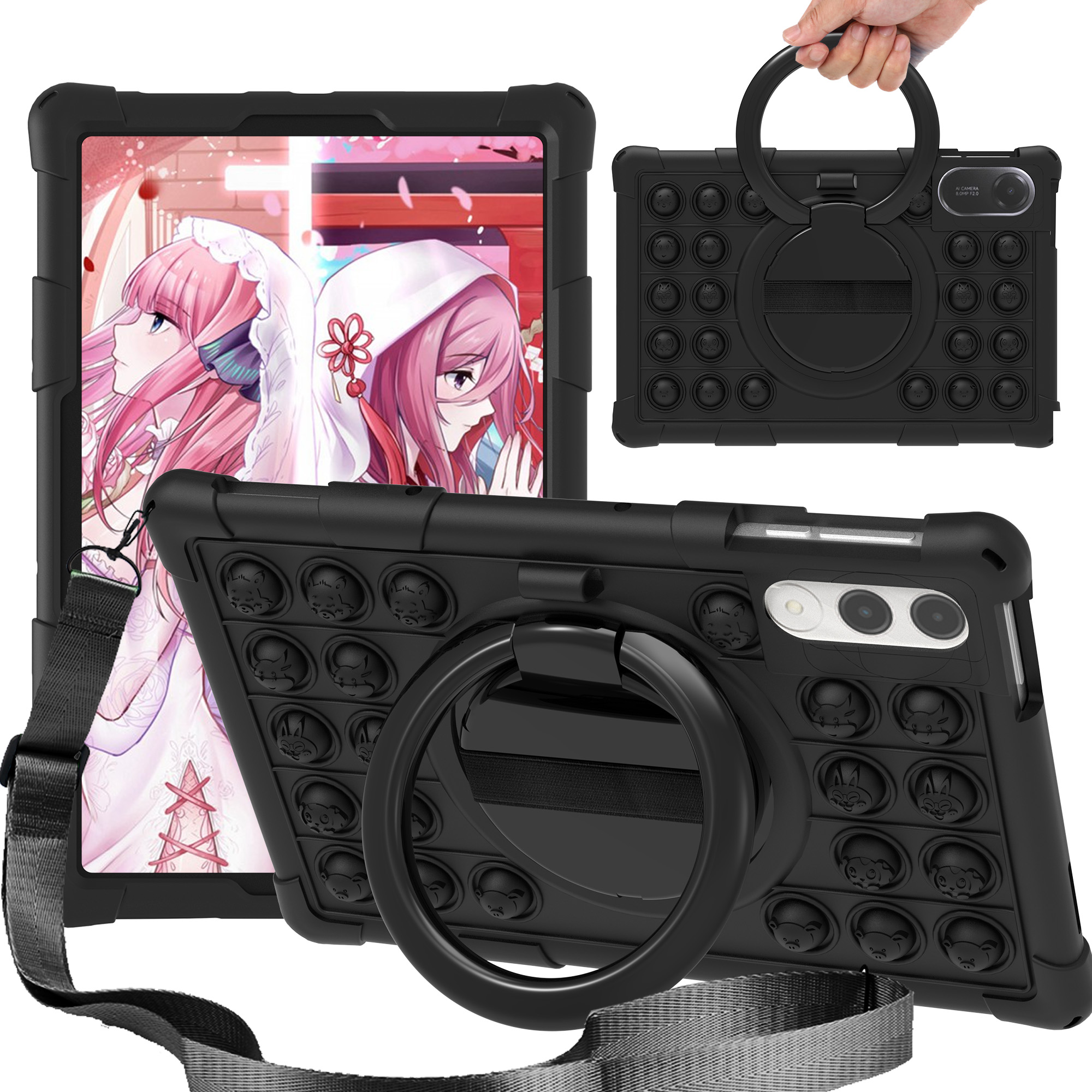 硅胶套适用联想小新平板Pro GT保护套11.1英寸防摔TB710FU外壳旋转支架全包平板电脑皮套Tab PadProGt背带