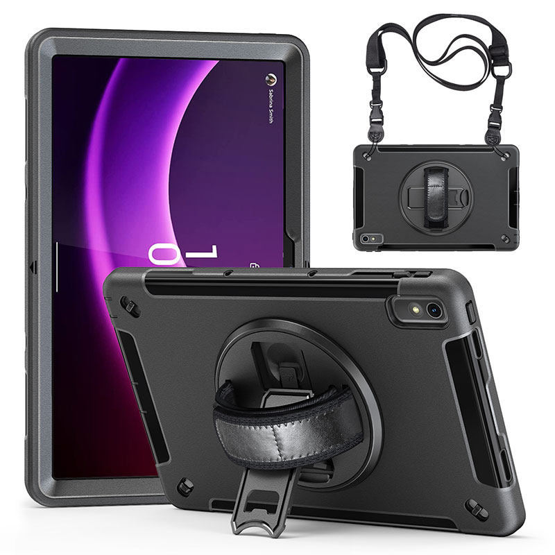 丽真保护套用于2023联想小新Pad Plus防摔平板外壳11.5英寸TB350FU/XC/XU手托背带户外P11二代横竖支撑旋转架