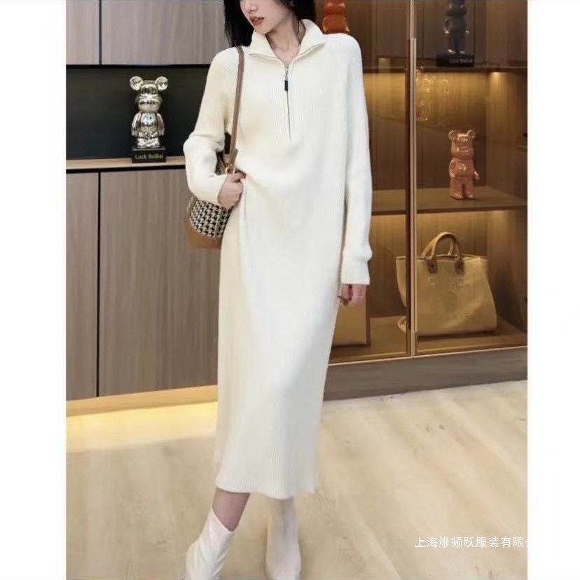 保暖秋冬新冬款加厚连衣裙时尚打底过膝冬季连衣裙女装2024新年