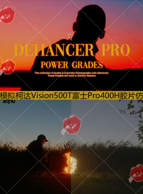柯达Vision500T富士Pro400H 达芬奇胶片调色Dehancer Powergrades