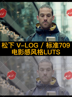 松下Panasonic V-Log电影质感高品质LUT预设+标准Rec.709风格LUTs