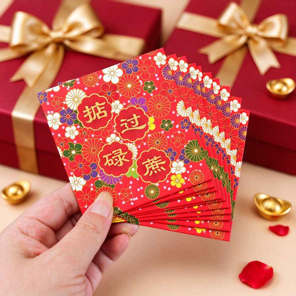 复古正方形创意港版小碎花利是封掂过碌蔗新年通用红包压岁回礼