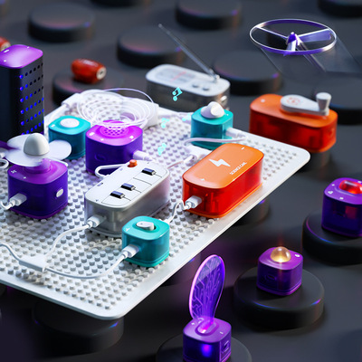 科学罐头电子电路积木小实验套装器材6-10岁儿童玩具科技