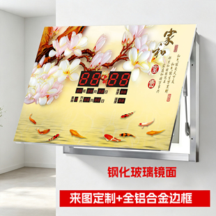 现代简约电表箱万年历装饰画遮挡电闸箱总开关挂钟时间环保耐用