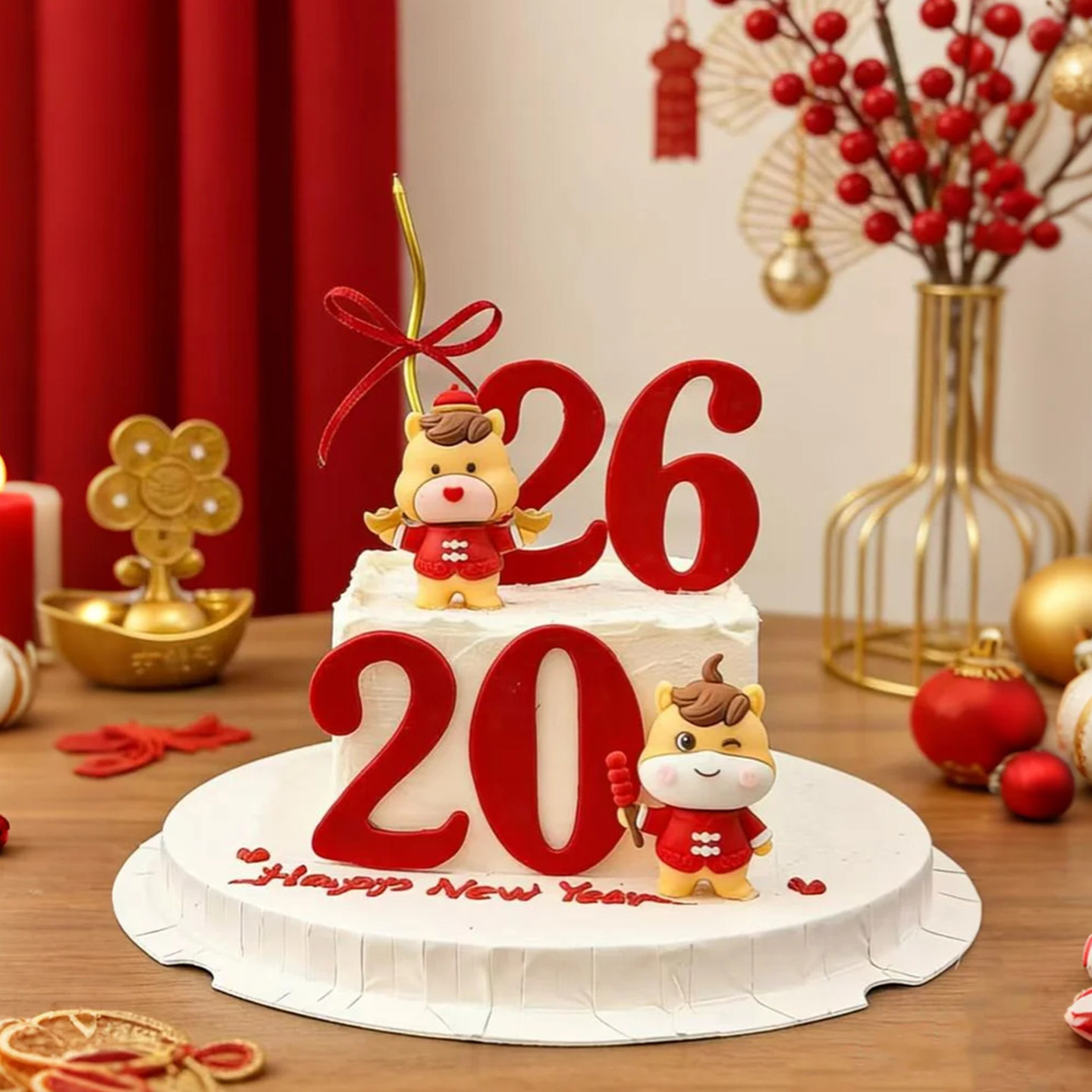 2026新年蛋糕装饰插牌马年春节元旦跨年新元宝糖葫芦小马插件装扮,节庆用品/礼品,节日装扮用品,淘宝优惠券,粉丝福利购,淘宝优惠卷