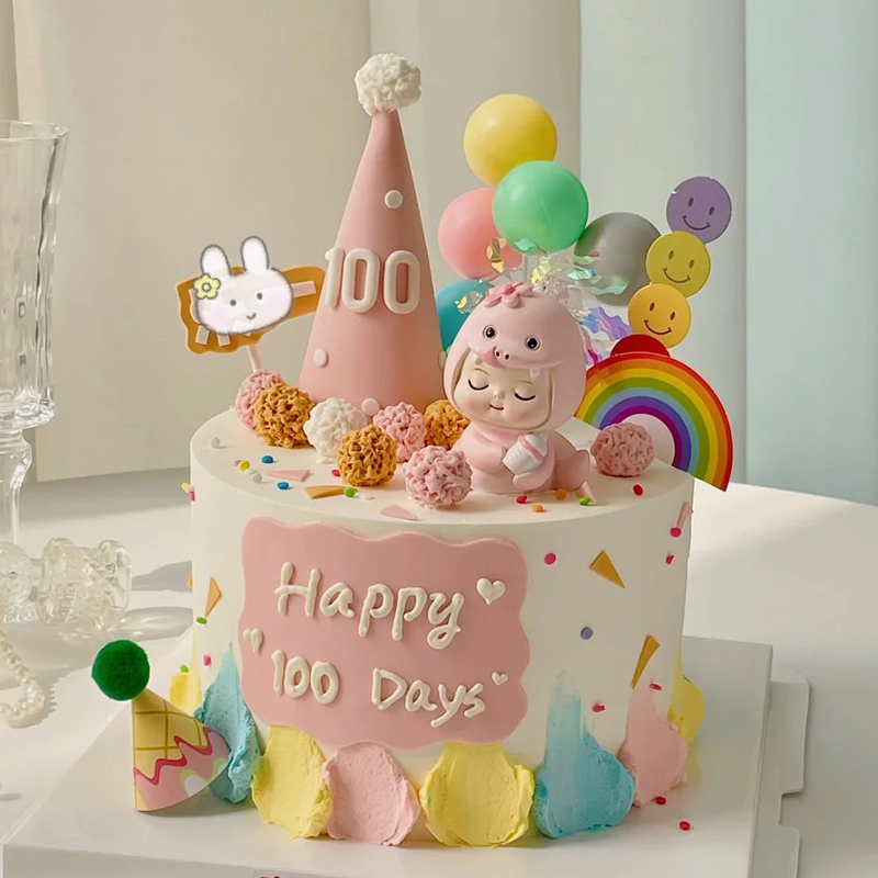 网红蛇宝宝蛋糕装饰摆件满月百天男孩女孩生日派对甜品台装扮配件