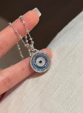 孔雀罗盘项链可转动满钻百搭