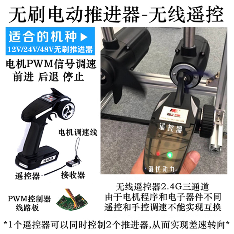 电动推进器加配无线遥控PWM调速