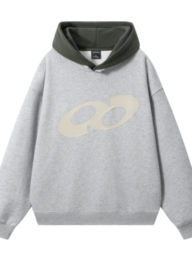 DUAMIN 基础帽子撞色ogo印花重磅亲肤休闲宽松连帽卫衣男女同款