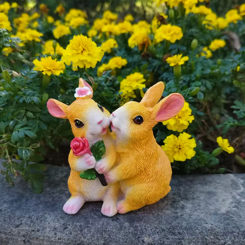 新品可爱情侣兔子摆件花园庭院装饰盆景造景情人节复活节礼品,家居饰品,户外/庭院摆件,淘宝优惠券,粉丝福利购,淘宝优惠卷