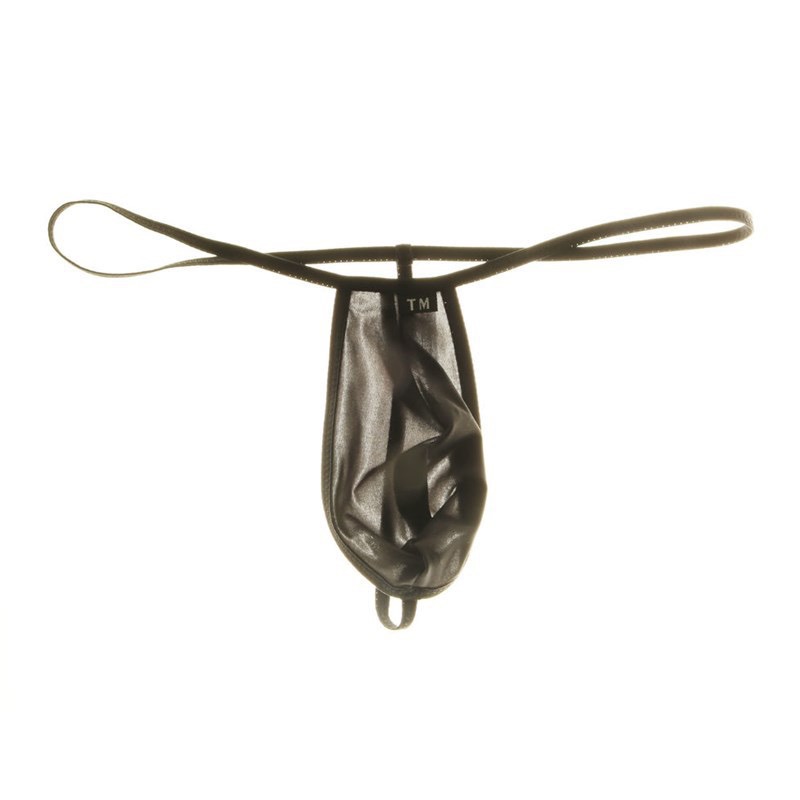 男士丁字裤冰丝面料 高弹力兜JJ套凸囊袋暴露性感细绳低腰男式T裤