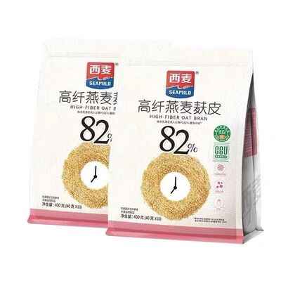 西麦高纤燕麦麸皮0添加蔗糖400g袋装即食独立10小包