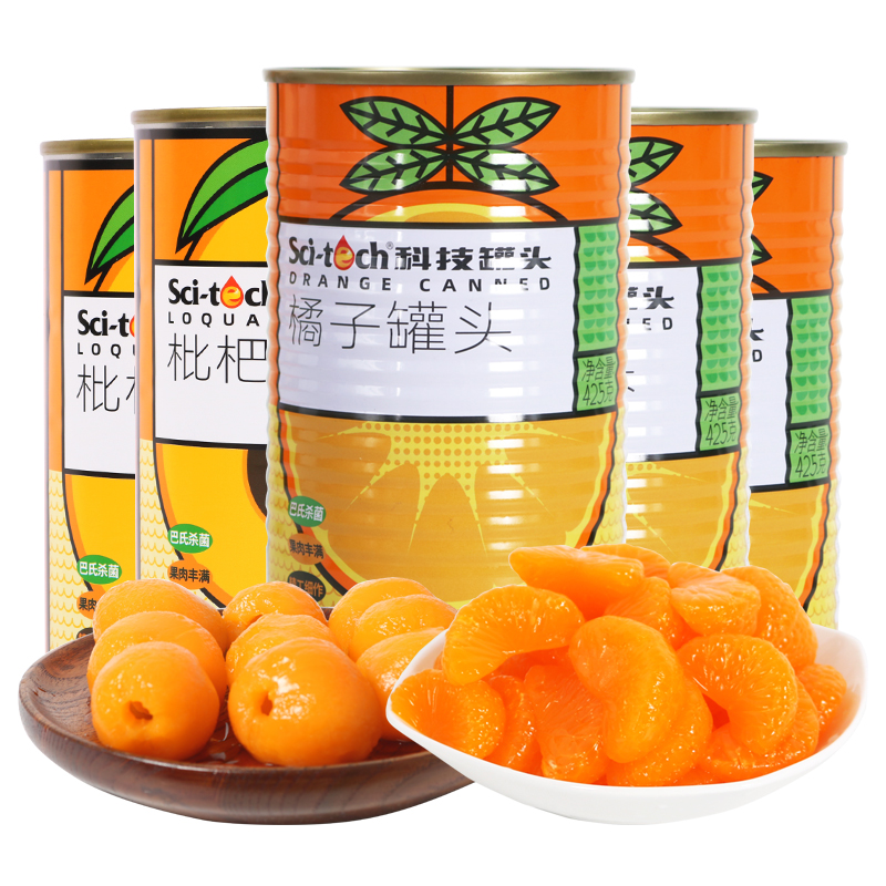 科技黄桃罐头组合装5罐
