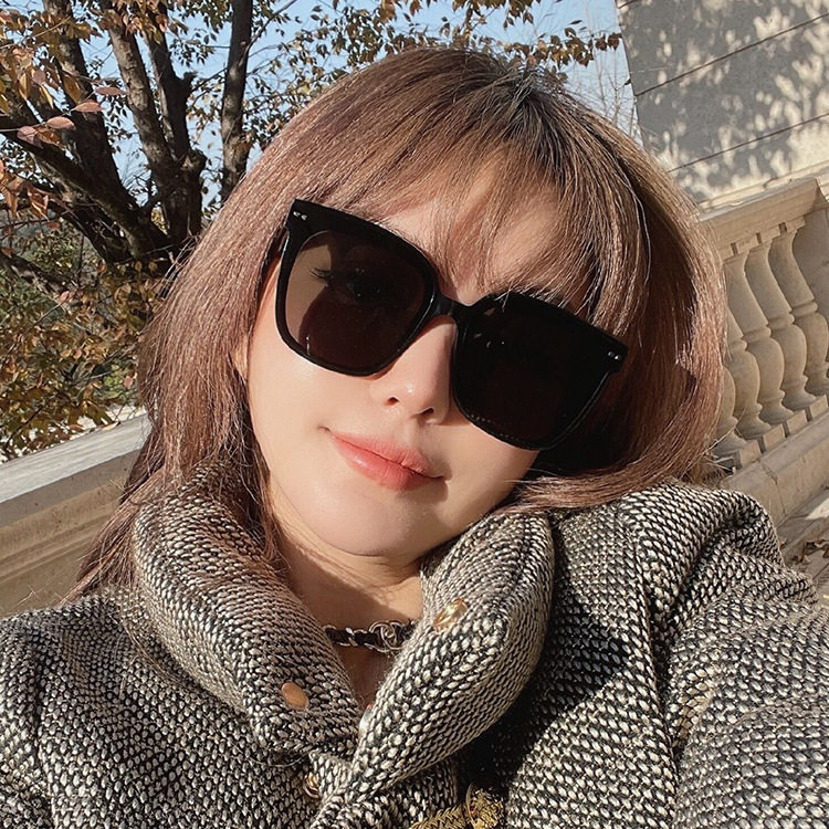 gm墨镜女2022年新款网红太阳镜潮时尚黑色眼镜大脸显瘦防紫外线