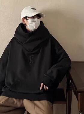 日系高街忍者堆堆领连帽卫衣衣