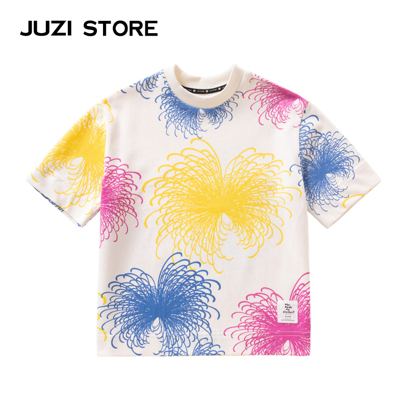 童装粗针夏日花火JUZISTORE中袖