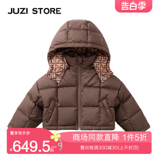 外套男童女童1241403 加厚羽绒服方格复古老花上装 STORE童装 JUZI